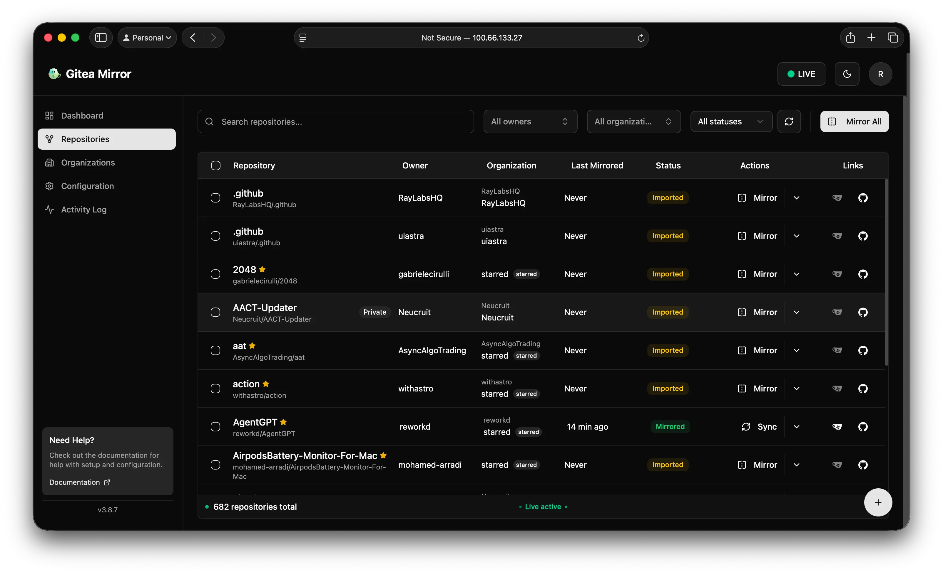 Repository Control